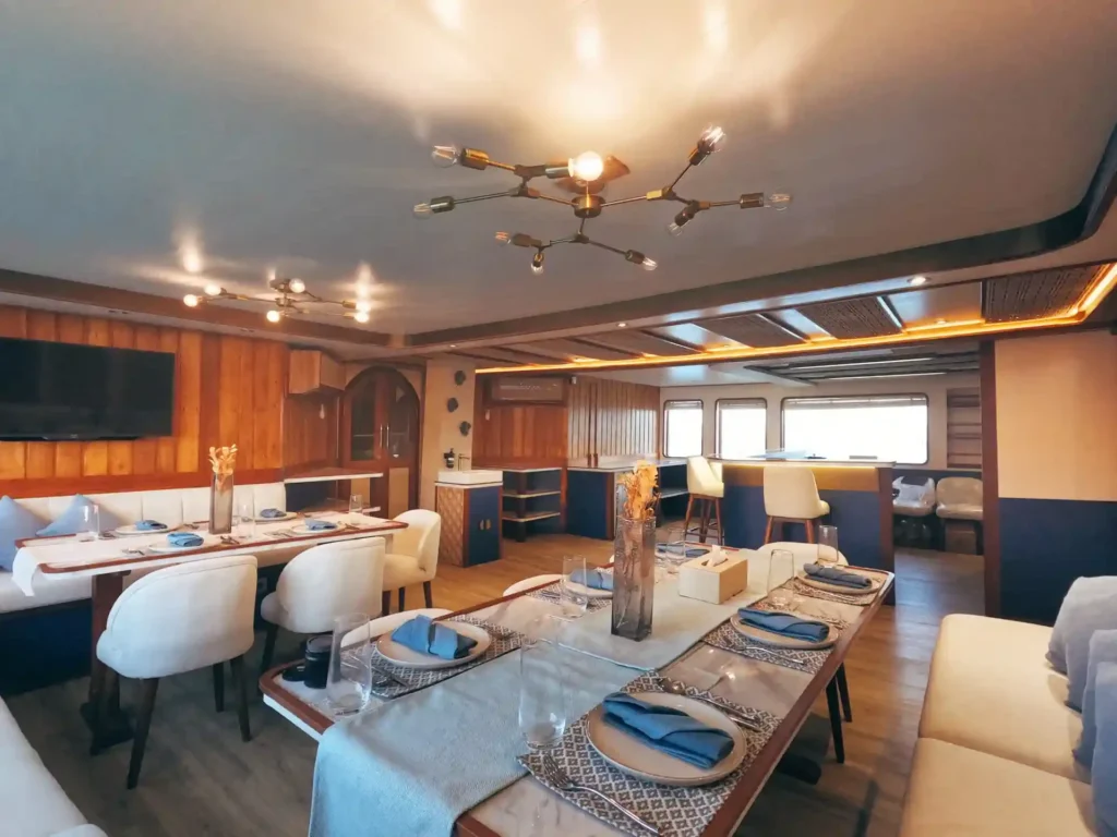 Third indoor dining view aboard Nayara Cruise