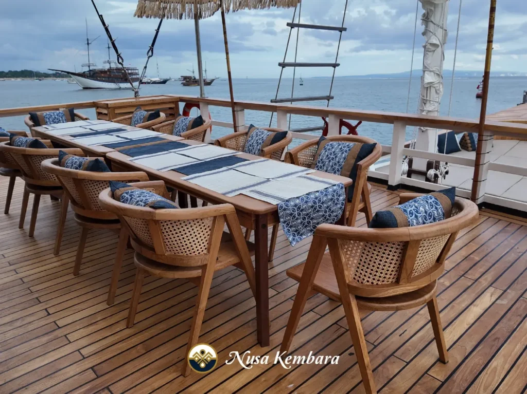 Outdoor lounge area on Nusa Kembara