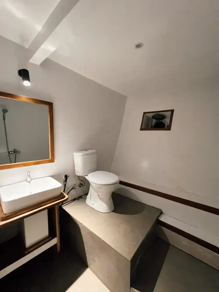 Interior of a Superior Cabin on Panrita with ensuite bathroom and air conditioning