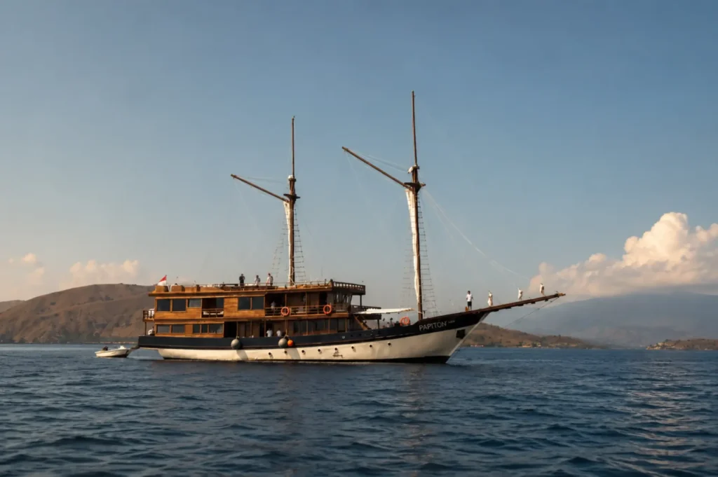 Papiton Allo phinisi exterior in Komodo