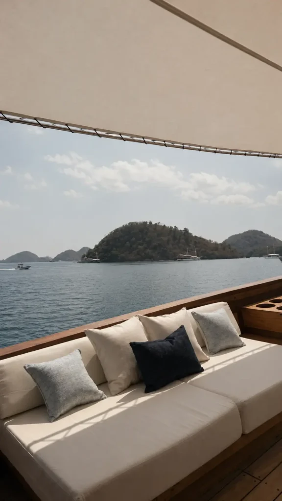 Main deck lounge aboard Papiton Allo phinisi
