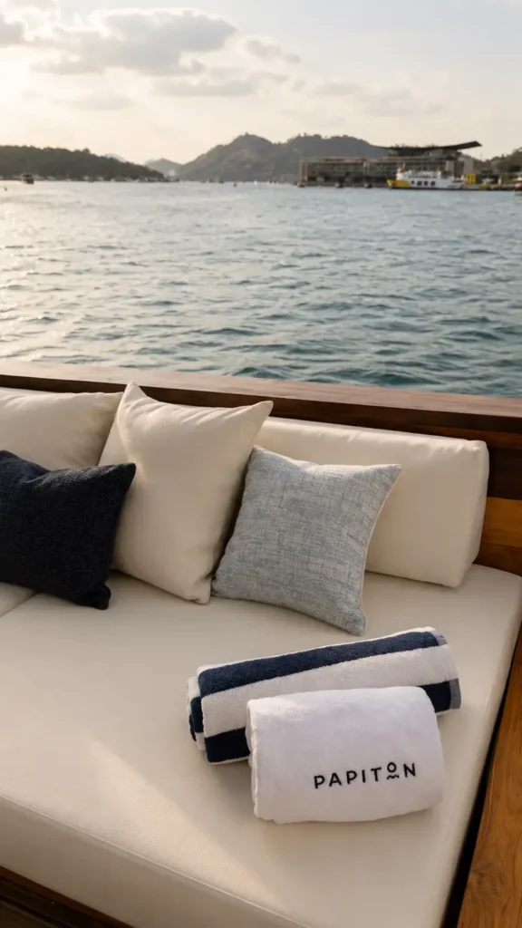 Main deck lounge aboard Papiton Allo phinisi
