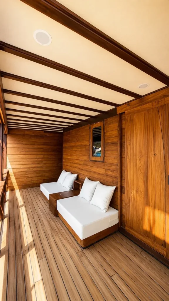 Main deck lounge aboard Papiton Allo phinisi