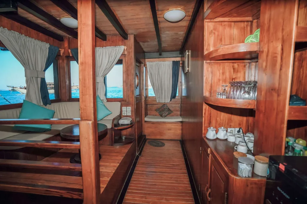 Indoor saloon aboard Queenesia II