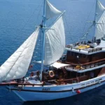 Riley phinisi exterior viewed from the water in Komodo