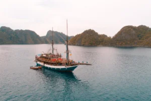 Sea Safari 8 anchored among Raja Ampat islands
