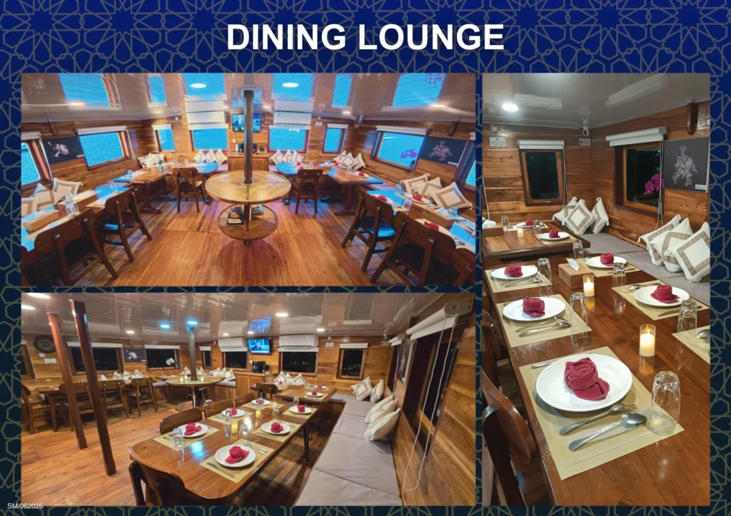 Indoor dining lounge aboard Seamore Papua