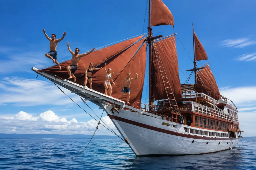 Bow view of Seamore Papua sailing at sea
