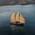 Official aerial exterior render of Sejiwa under sail