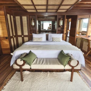 Air-conditioned master cabin interior aboard Senja