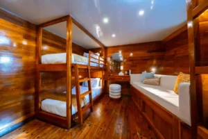 Lower-deck bunk cabin aboard Seven Angel