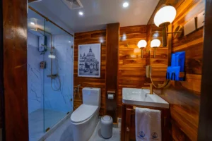 Ensuite bathroom in a Seven Angel VIP cabin