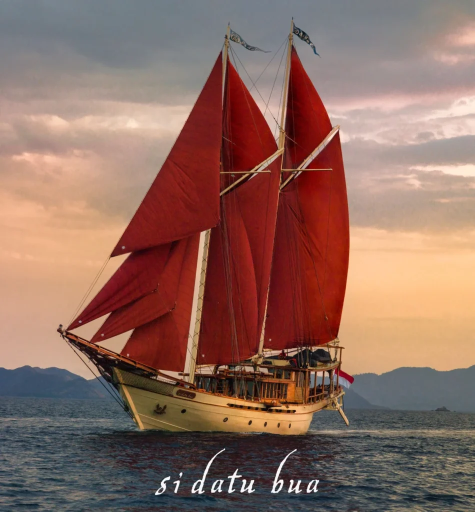 Si Datu Bua liveaboard anchored off a remote Indonesian island