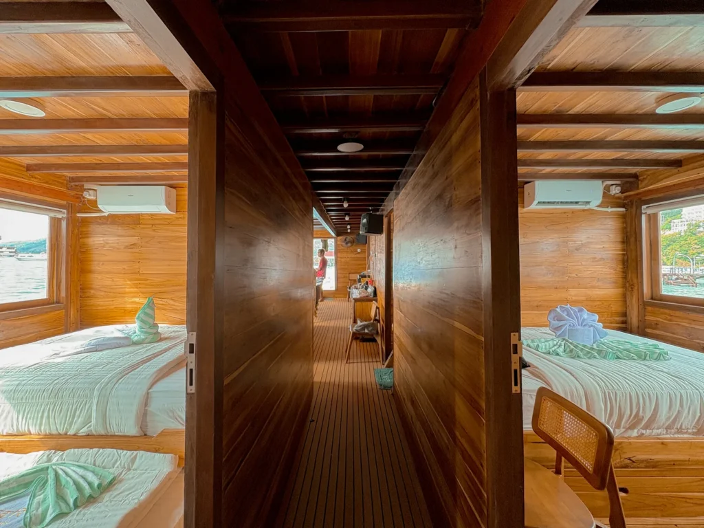 Sundari interior corridor aboard Sundari Voyages phinisi