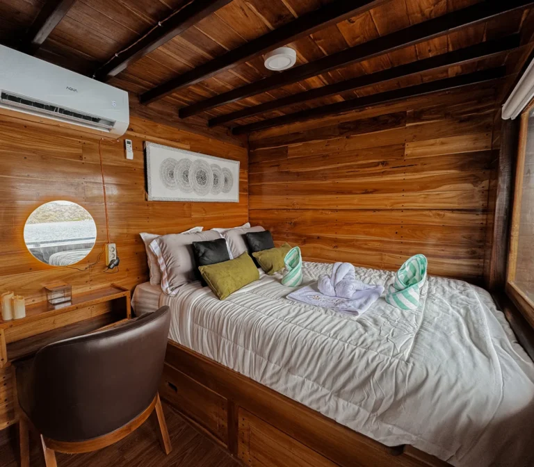 Sundari signature ocean cabin interior aboard Sundari Voyages phinisi