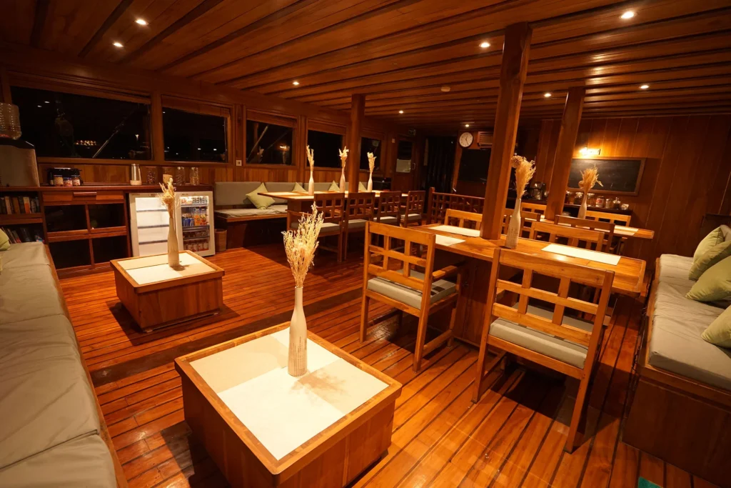 Another view of the dining area aboard Tambora