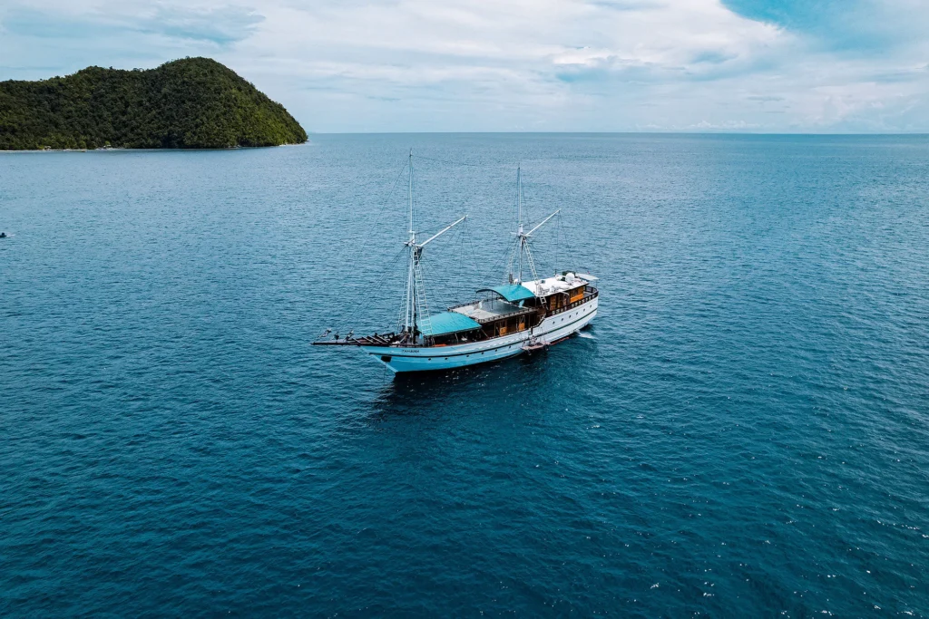 Tambora, a phinisi built for diving from the keel up