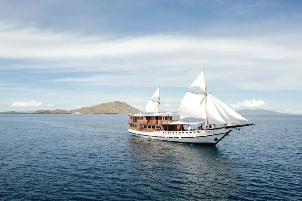 Open deck area on Vinca Voyages, designed around Japanese and South Sulawesi styling