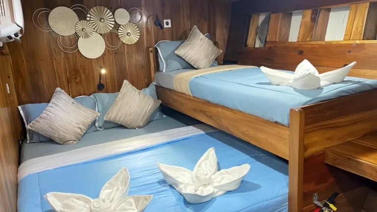 Wide view of a Family Triple Cabin aboard Blue Lotus