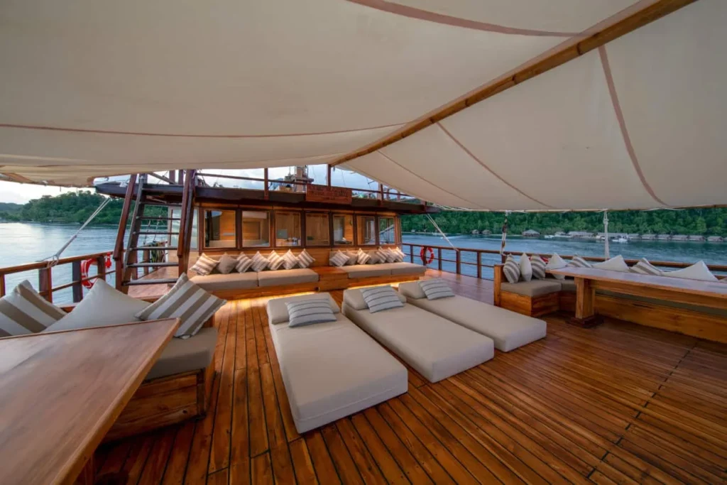 Sunbathing area on the top deck of Coralia