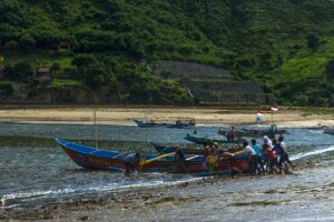 Natural landscape, coast and travel scenery on Lombok Island