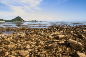 Natural landscape, coast and travel scenery on Lombok Island