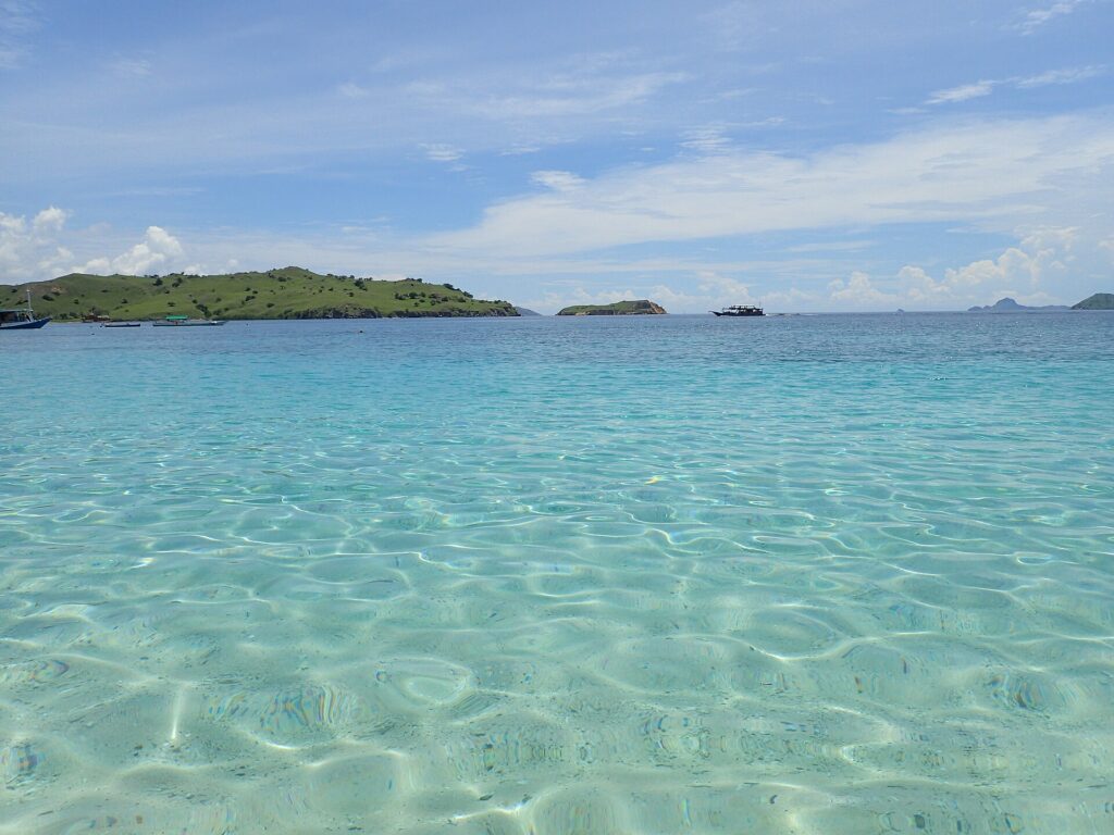 Secondary destination view of Pink Beach without boats or text