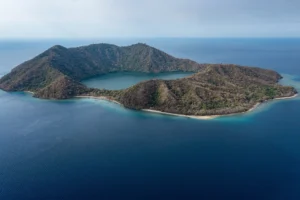 Saltwater crater lake inside Satonda Island