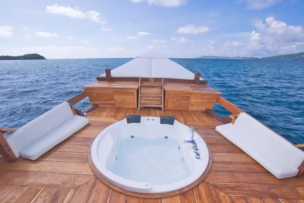 Relaxation area aboard Malca Voyages