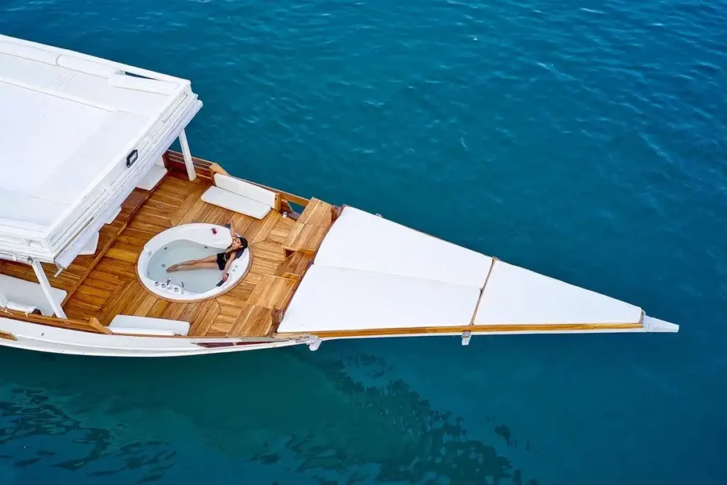 Open sun deck aboard Malca Voyages