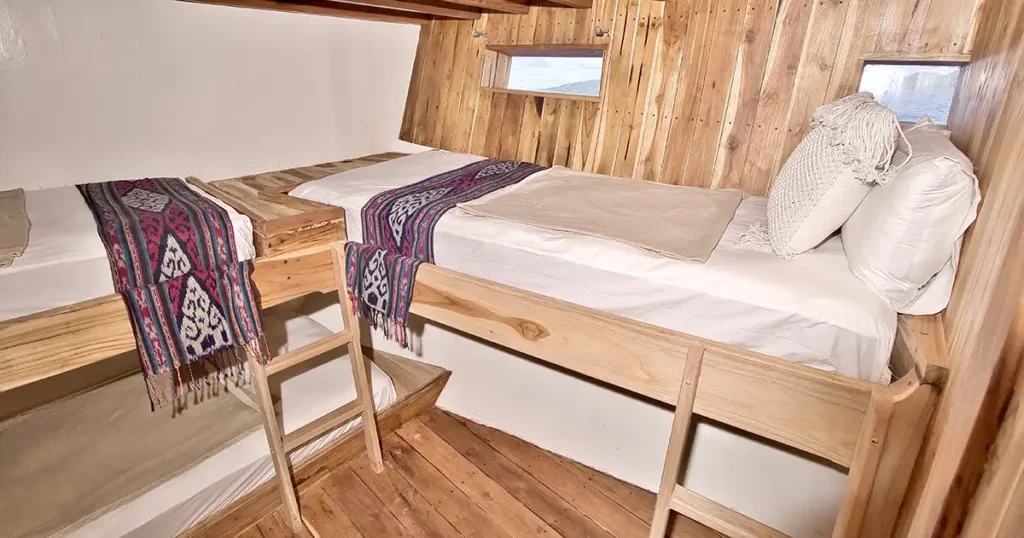 Triple guest cabin aboard Malca Voyages