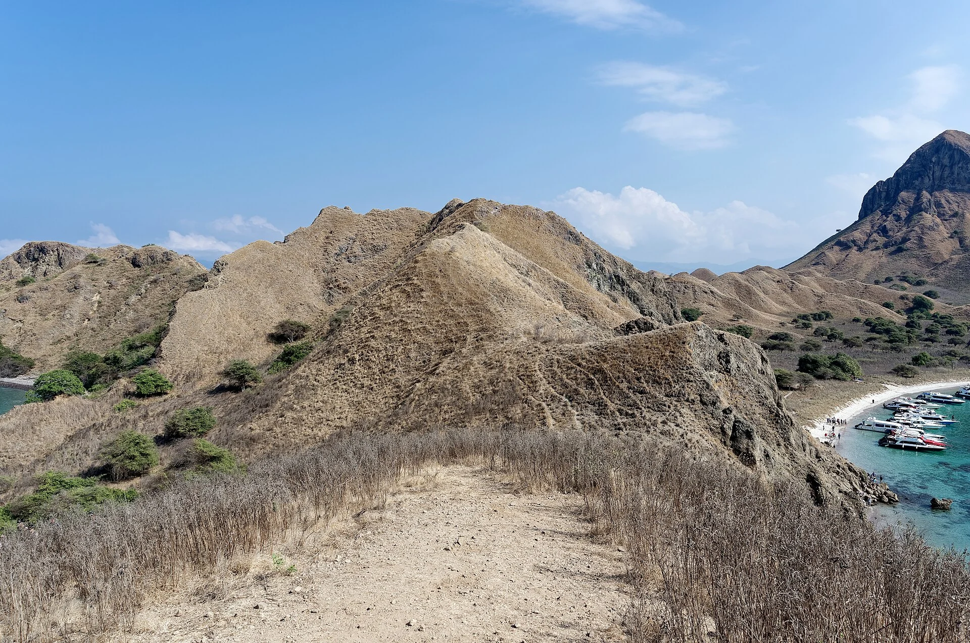 Rugged hills and bays of Padar Island in Komodo National Park