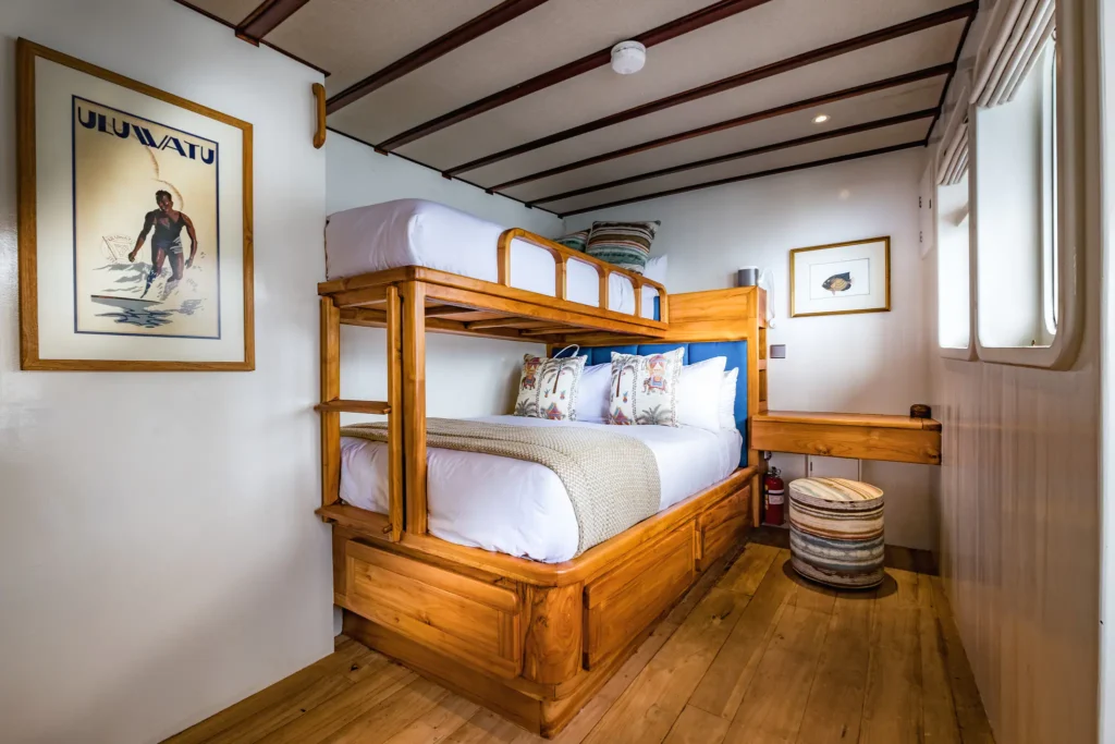 Rascal Cabin three with double bed and upper single bunk