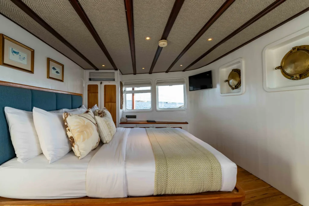 Rascal Cabin two with queen bed and large sea-view windows