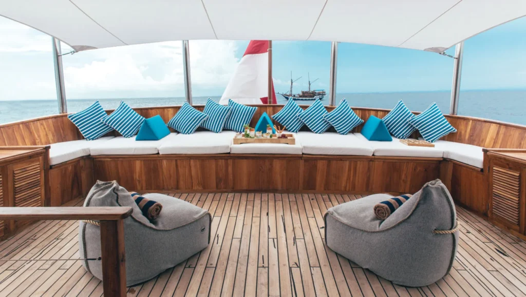 Rascal open upper-deck lounge overlooking the sea
