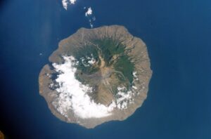 Sangeang Api island photographed from the Space Shuttle