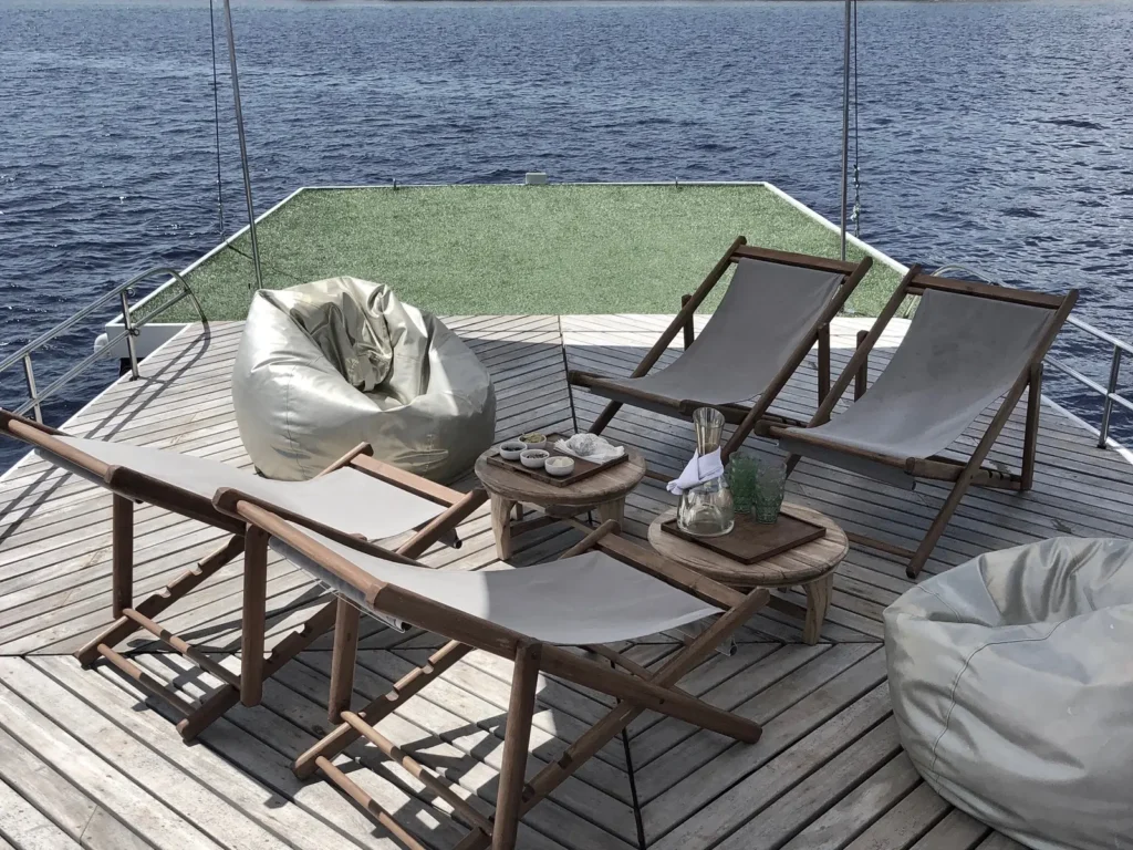 Spacious upper deck aboard Splendour yacht