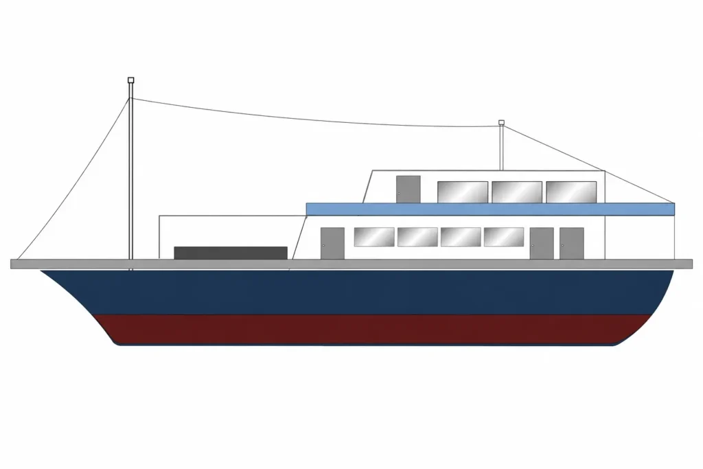 Main dining deck on M/V Tatawa