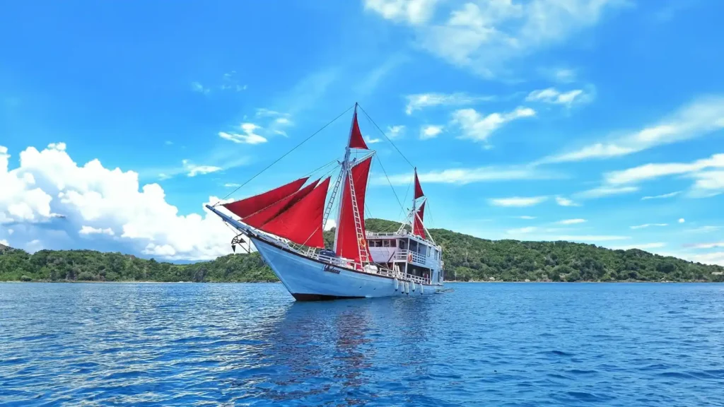 Thalassa one traditional phinisi prepared for a Komodo charter