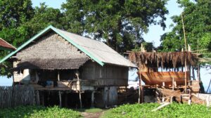 Traditional wooden boat construction on Moyo Island