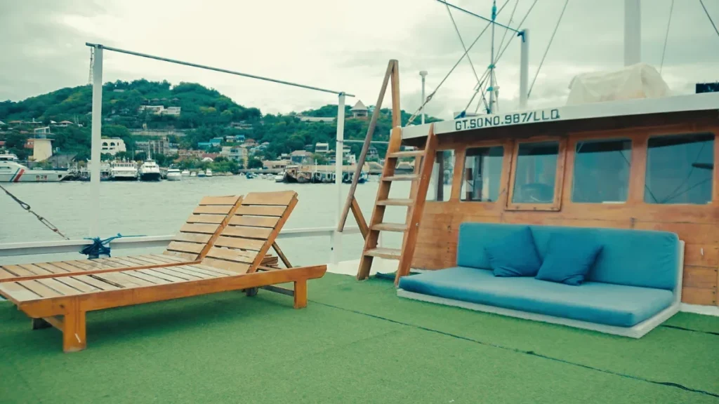 Arumi outdoor lounge and wooden sun loungers